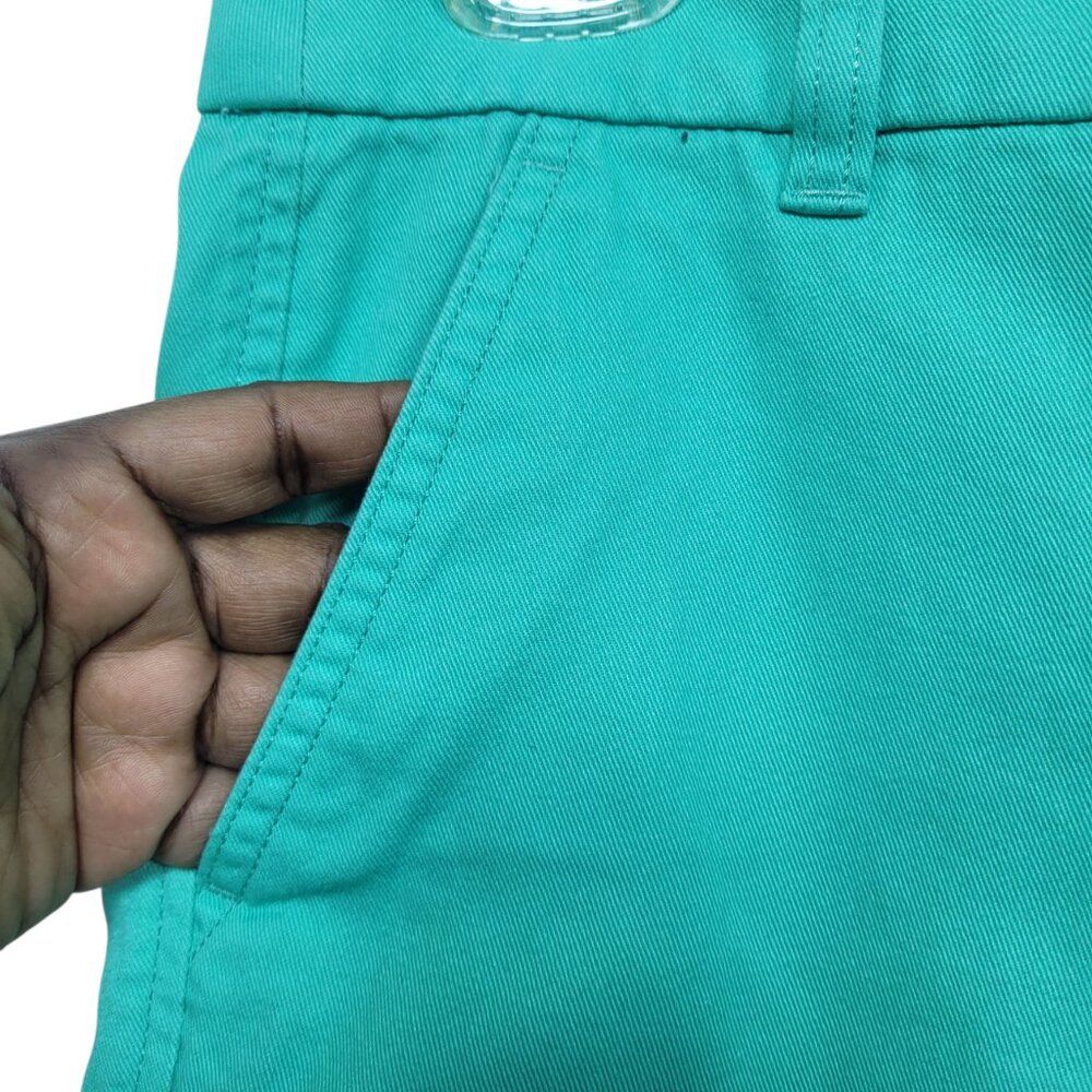 J.Crew Factory Green Cotton Flat Front Shorts Women’s Size 8 Casual Summer Chino - Picture 2 of 6